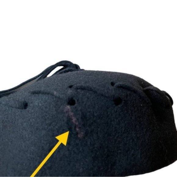 Vintage Black Felt Cap with Long Felt Ribbons Strands - Picture 5 of 10